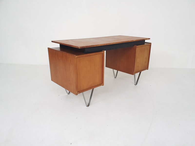 Mid-century dutch design teak desk, 1960's