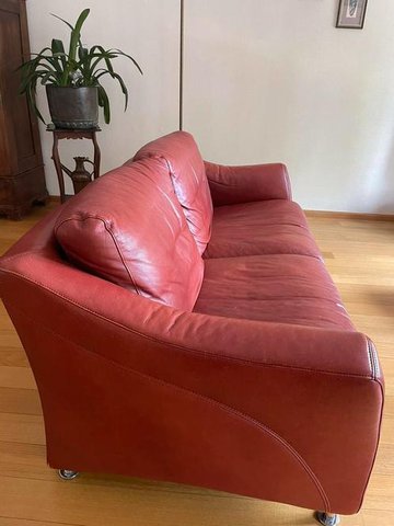 W. Schillig leather double sofa