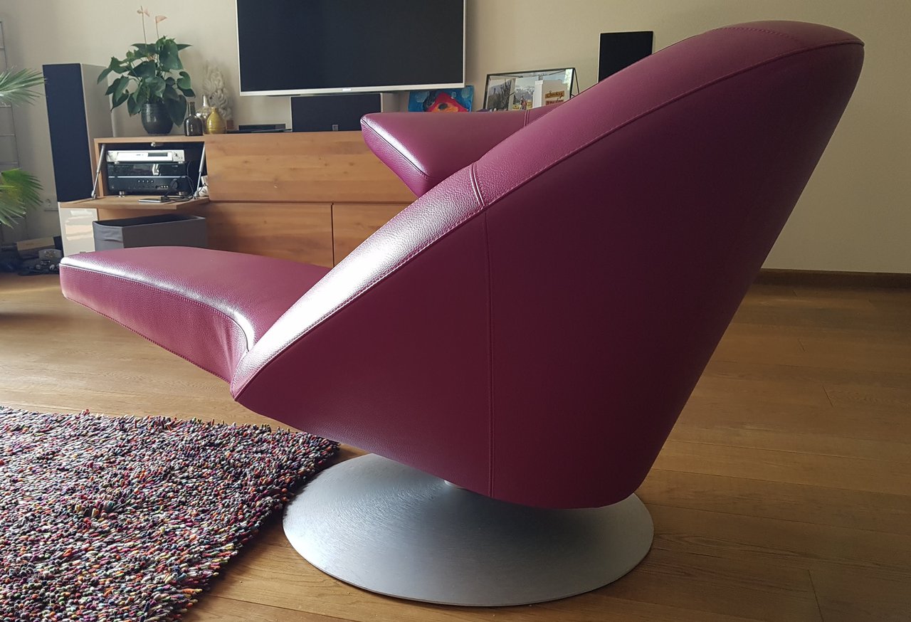 Image 5 of Armchair Leolux parabolica - leather senso orchid