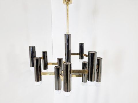 sciolari chandelier with 12 lightpoints (2 available) Mid century