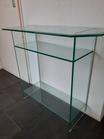 Clear glass side table