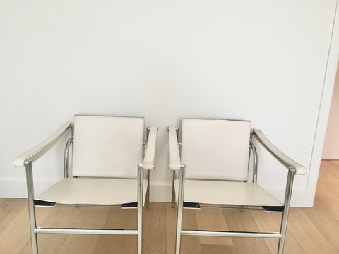 2x Cassina LC1 fauteuils