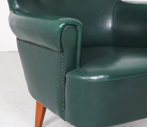 Vintage Artifort fauteuil groen, Theo Ruth 1950's