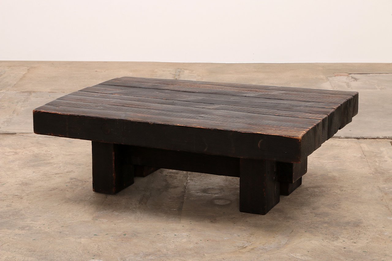 Image 3 of Brutalist Pine Coffee Table by Jens Lyngsøe for Havdrup Trævarefabrik