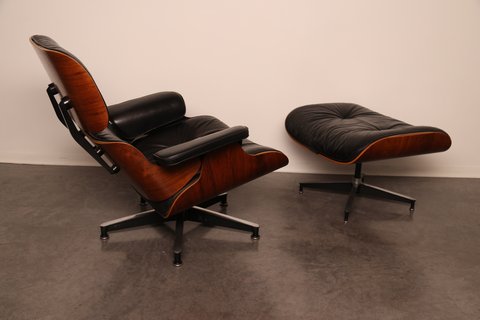 Herman Miller Loungesessel + Ottomane von Charles & Ray Eames
