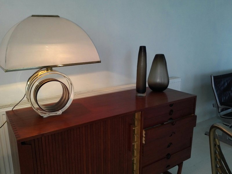 Romeo Rega Vintage Brass & Lucite Table Lamp