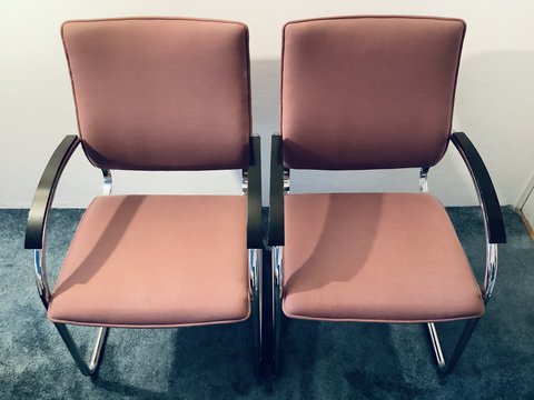 2x Thonet S74 stoelen met hoge rugleuning
