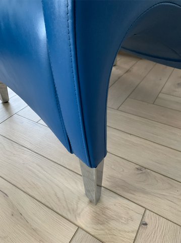 Gispen, royal blue Lederen fauteuil
