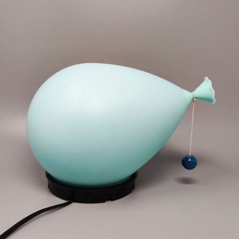 1970s Gorgeous Blue Lamp "Balloon" by Yves Christin for Bilumen. Made in Italy