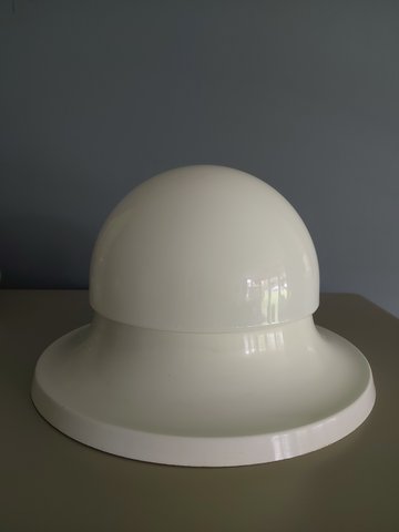 Space Age milky white sphere wall lamp