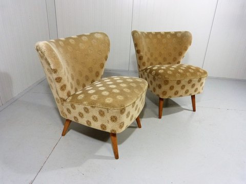 Set van 2 cocktail stoelen club stoelen, 1950’s