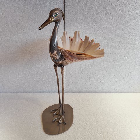 Giuseppe Piombanti - bird with shell Italy - 1970-1979