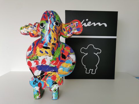 Peter Diem - Happy Cow 2 - New! - Statue/Sculpture - Art Object
