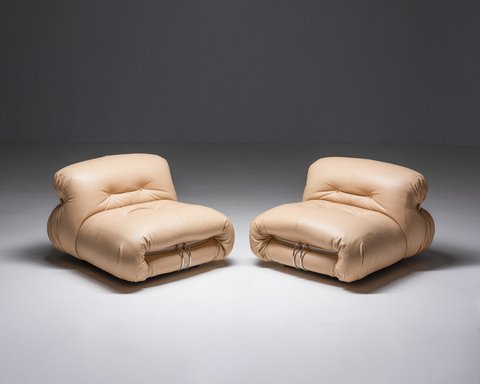 2x Afra & Tobia Scarpa for Cassina Soriana lounge Chair
