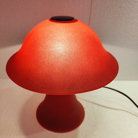 Peill Putzler Glass Mushroom Table Lamps 1970s