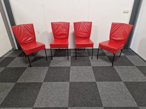 4x Montis Spica Dining room chairs red