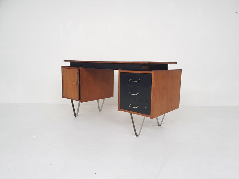 Mid-century dutch design teak desk, 1960's