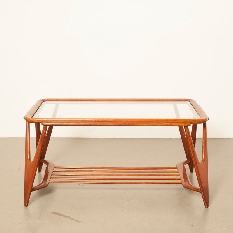 Italian Walnut Coffee Table by Cesare Lacca for Cassina, 1950s