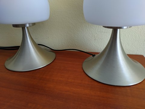 Beautiful set of vintage touch Mushroom Table Lamps / Bedside Lamps