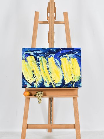 Ad van Hassel - Abstract Blauw & geel - 2004 