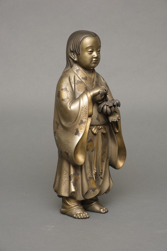 Hoshu, Japanese Bronze Figure of a Boy