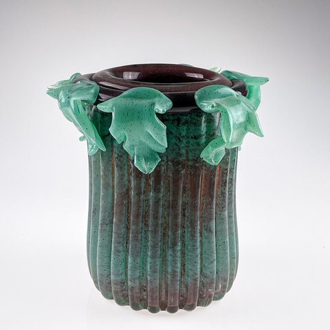 Bernard Heesen - Freeblown Column Vase with Acanthus leaves, Unica 2003 – De Oude Horn