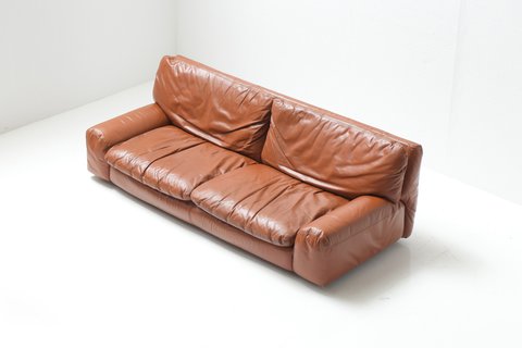 3 seat Bengodi leather sofa by Cini Bouri for Arflex