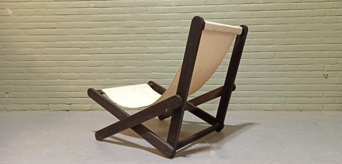 Vintage canvas fauteuil
