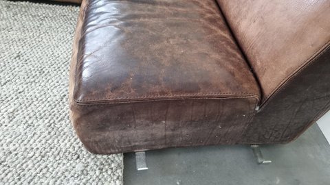 Vintage Durlet Leather Sofa (Four Parts)