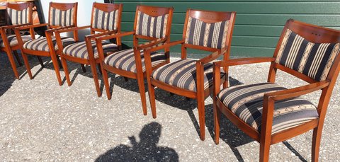 6 Schuitema cherry wood armchairs