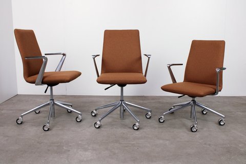 6x Sitland Line Design conference chair Brown and Grey