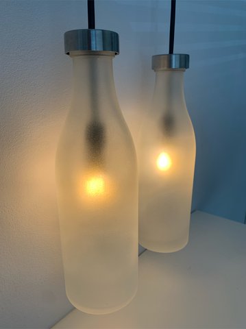 Droog design milk bottle lamps