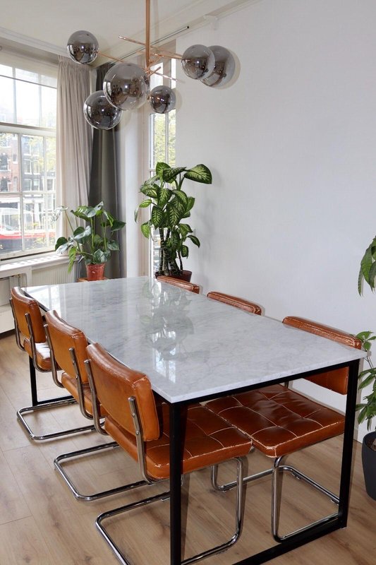 Carrara marble dining table from Italy