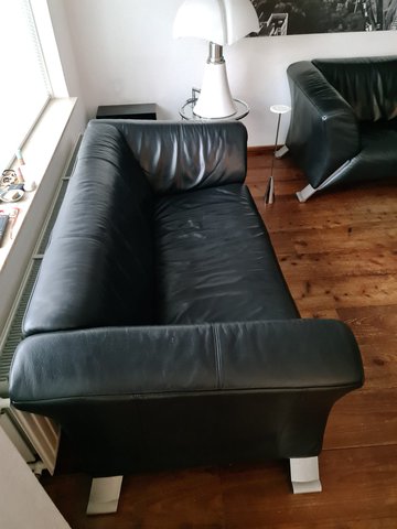 Rolf Benz 322 2.5 and 3 seater sofa + armchair and hocker black