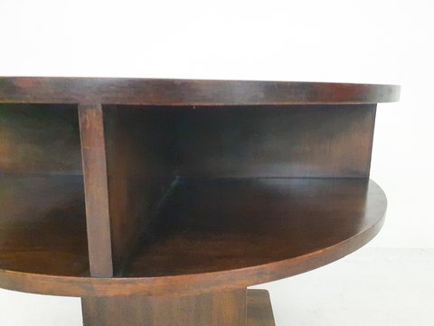 Art deco round mahogany side table, The Netherlands 1930's