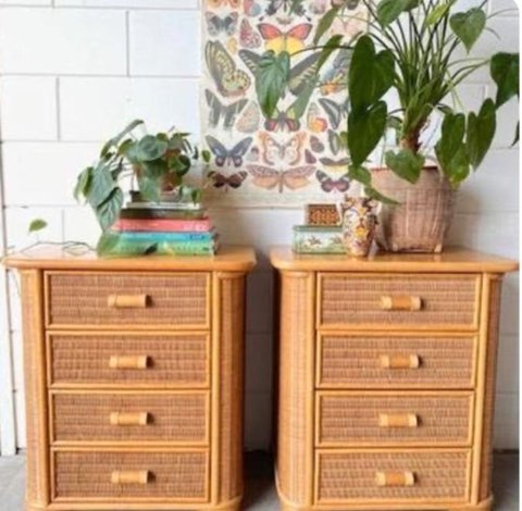 Vintage design cabinet and 2 chests of drawers