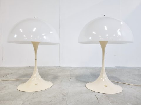 2x Verner Panton large Panthella lamps, 1970s - set