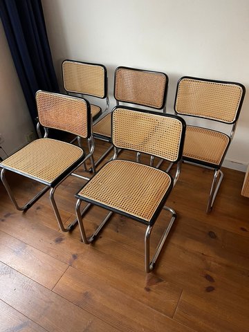 5x Vintage Marcel Breuer Cesca stoelen