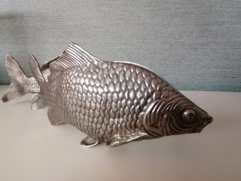 Vintage silver plated napkin holder fish