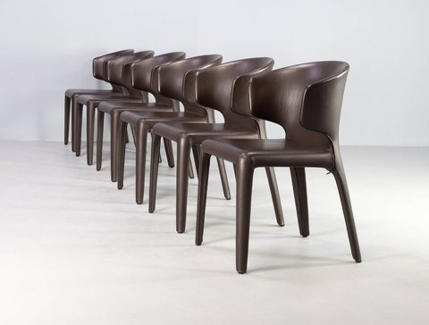 6x Hannes Wettstein ‘367 hola’ chairs for Cassina set