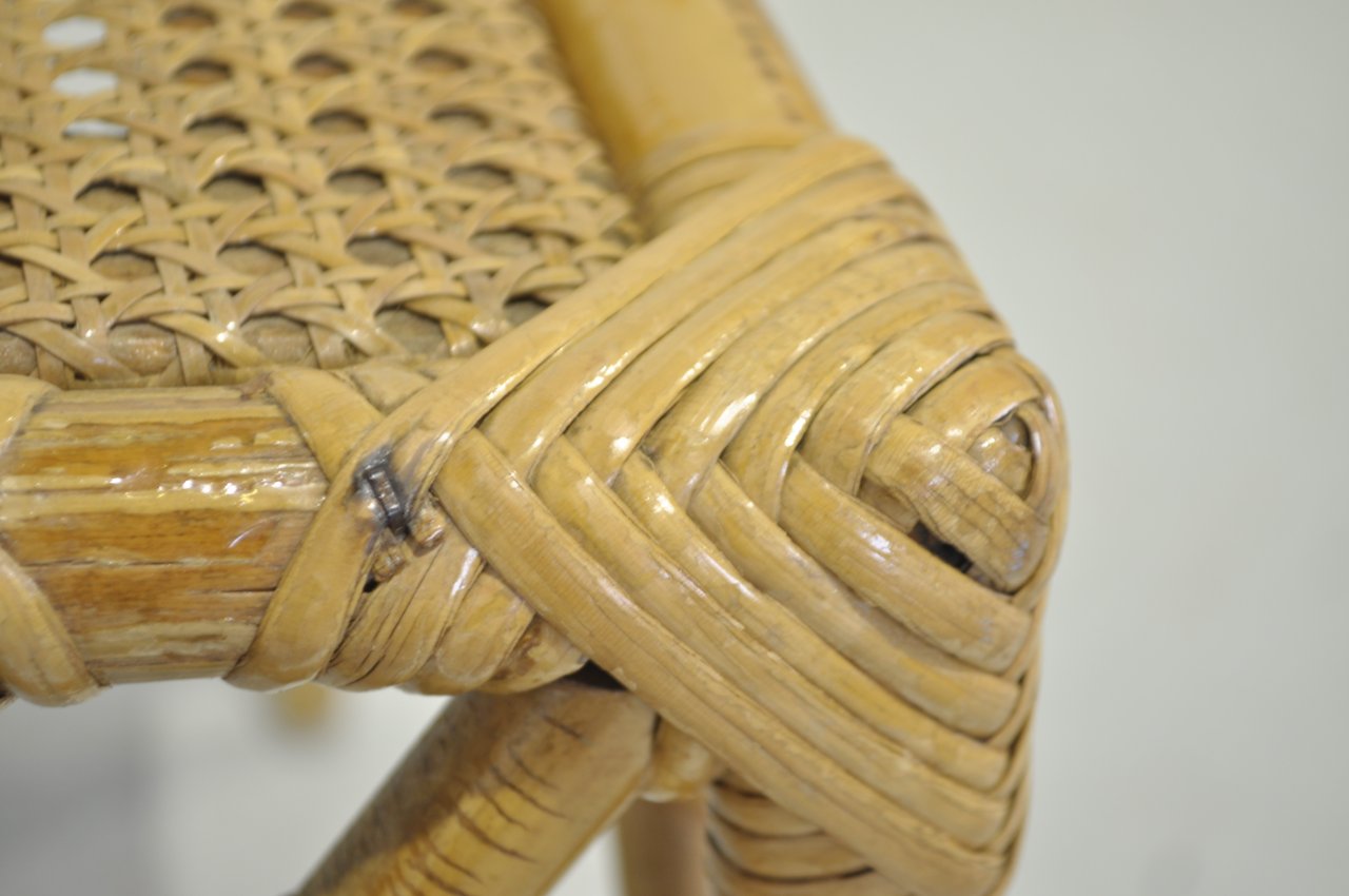 Image 5 of 4x Vintage rattan chairs with bamboo and wicker
