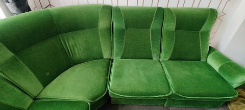 Modular Mid-century green corner sofa