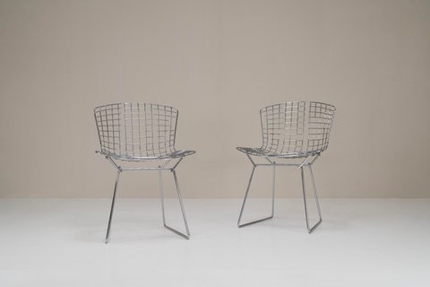 2x Harrie Bertoia / Knoll side chair chroom