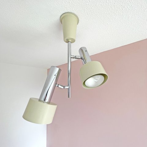 3x Mid Century dubbele plafondlampen spots