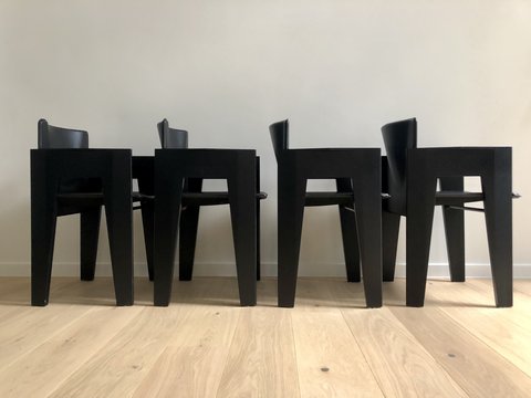 4x Arco chairs by Arnold Merckx