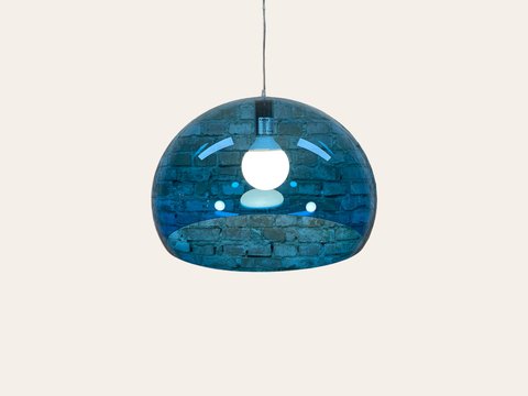 Kartell FL/Y Transparent blauw lamp