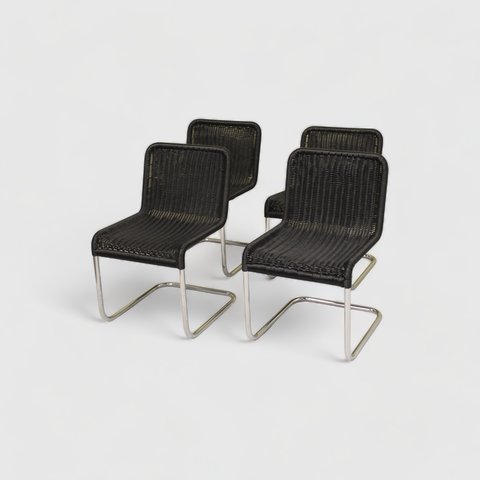 4x Design Esszimmerstühle - TECTA 1970er Jahre
