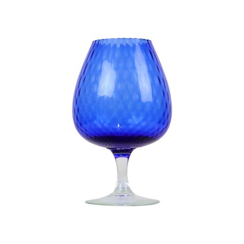 Empoli Italy Kobaltblaue Vase aus Glas Brandy Cognac