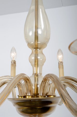 Big French chandelier with smoke glass ornaments