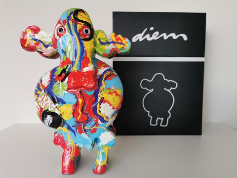 Peter Diem - Happy Cow 4 - Nieuw! - Kunst Object - Beeld/Sculptuur